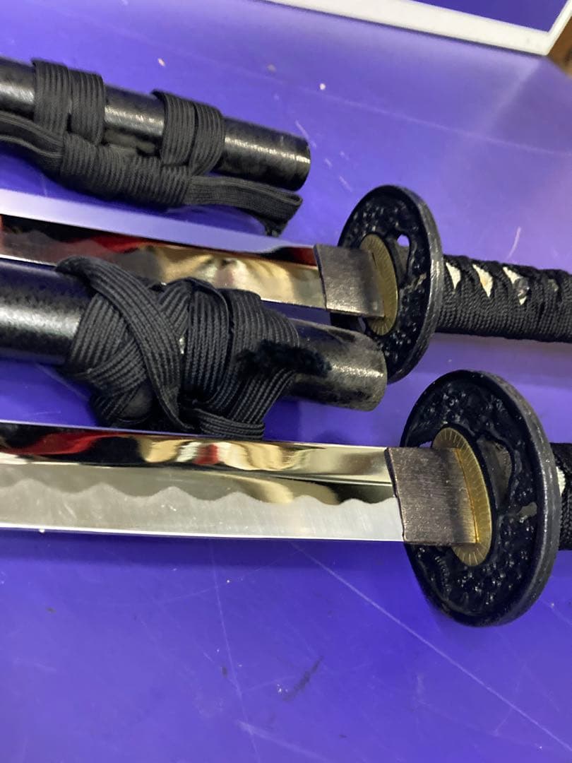 G）模造刀　日本刀　脇差　黒　2本セット