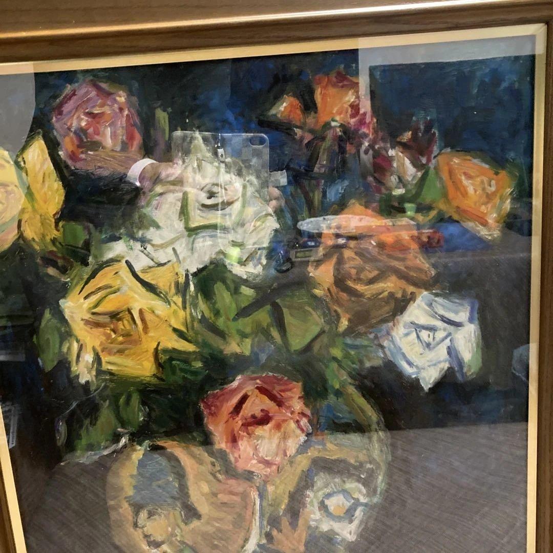 値下げ中川一政10号模写額付き