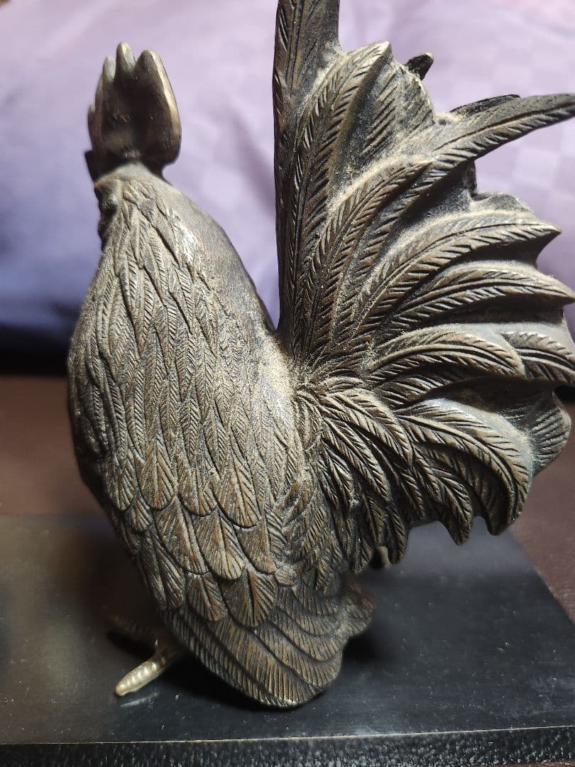 鶏　青銅製　置物　桐箱入り　銘入り　村田宏作　高岡伝統美術品　開運干支　鶏