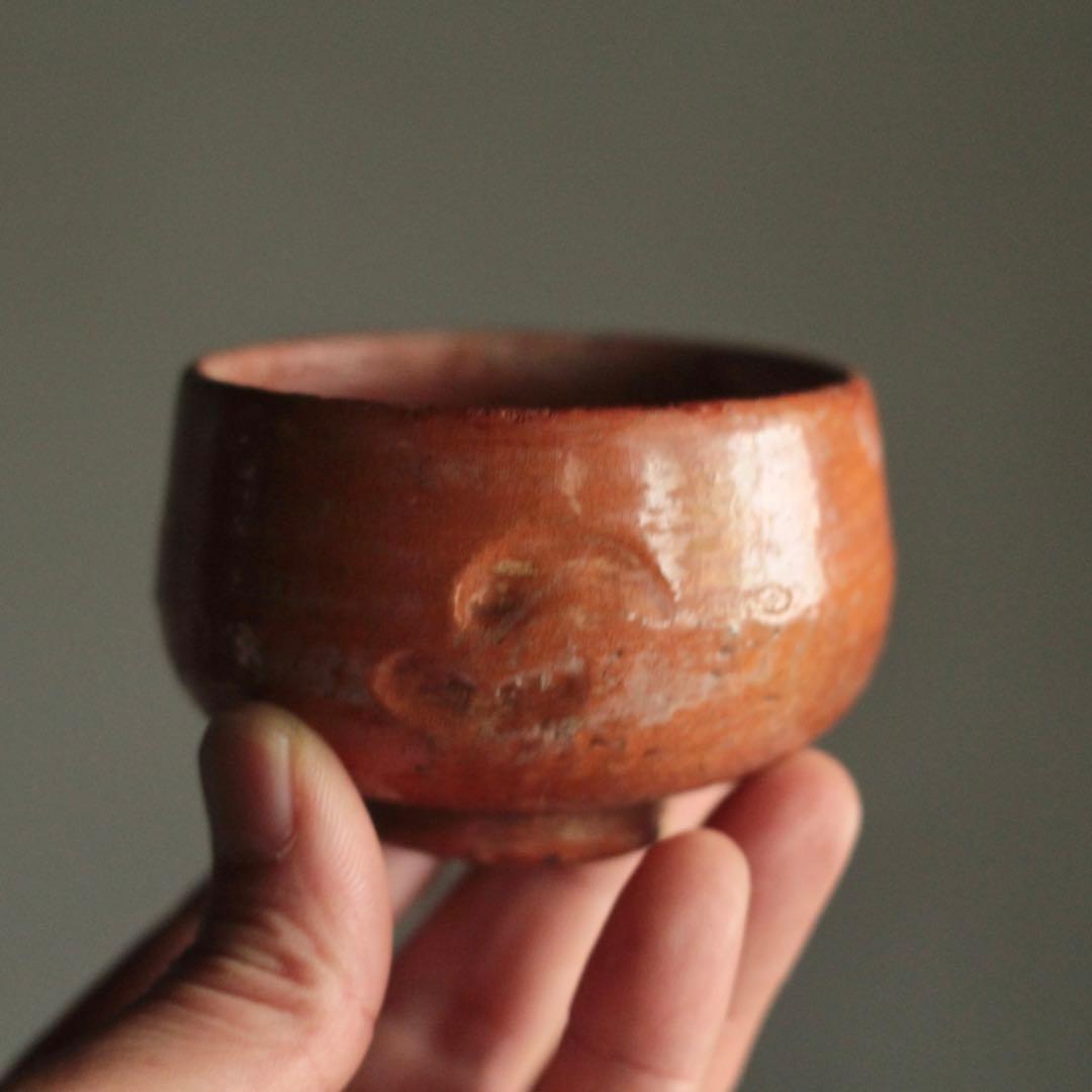 赤楽 小碗 No.3 大盃 小服茶碗 茶籠茶碗 古美術 古道具 アンティーク