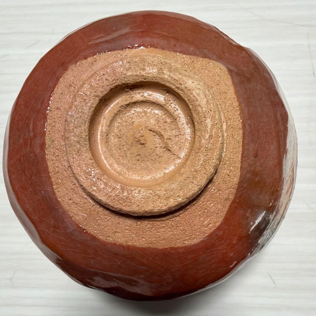 茶道赤楽茶碗　伊藤桂楽　富士山の絵　美品　共箱あり