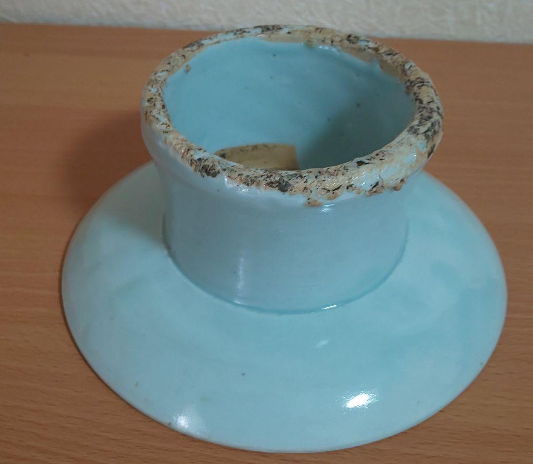 朝鮮王朝時代 李朝時代 高台祭器 青磁白磁2個セット 木箱入り