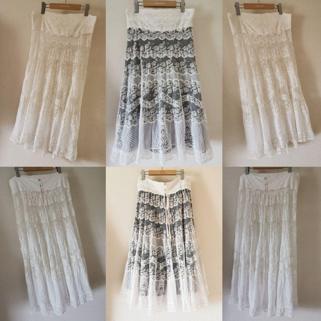アンティーク 幻のノルマンディーレース ペチコート＆オーバースカート ピンタック