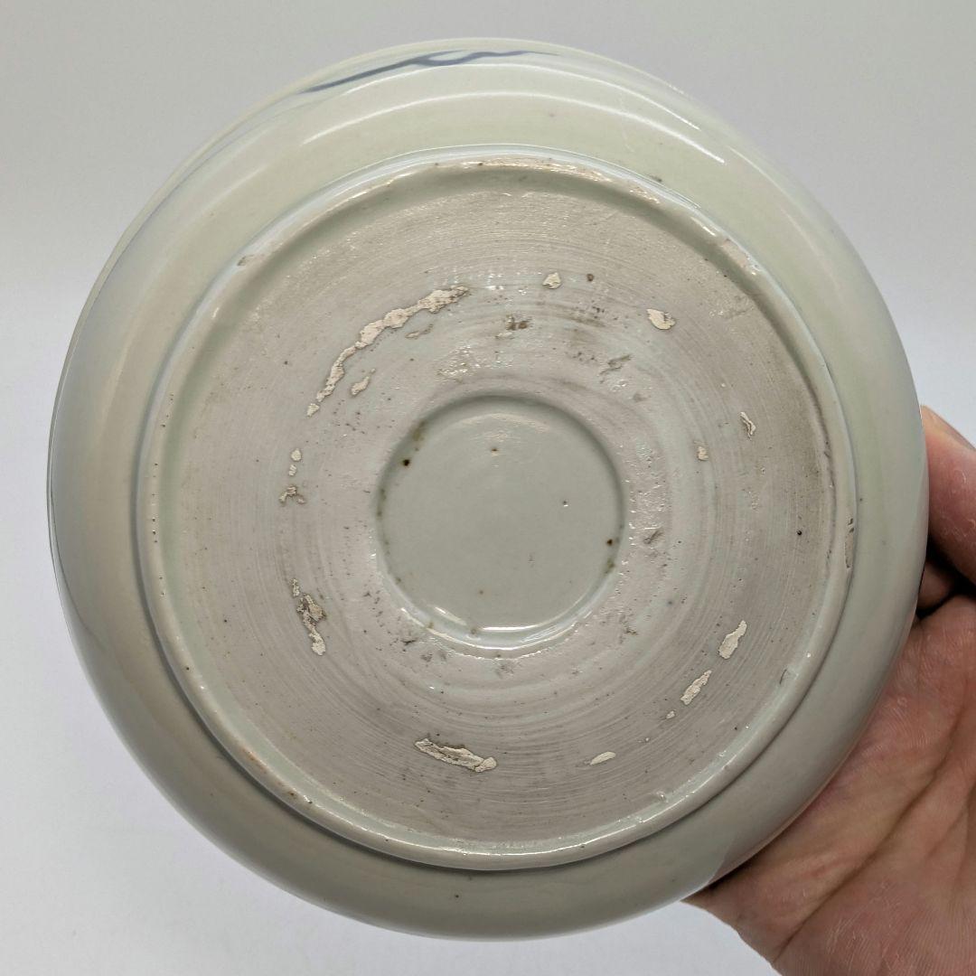 江戸末期 古伊万里 くらわんか皿 染付山水図 食器 有田焼 伊万里焼 中鉢 小鉢