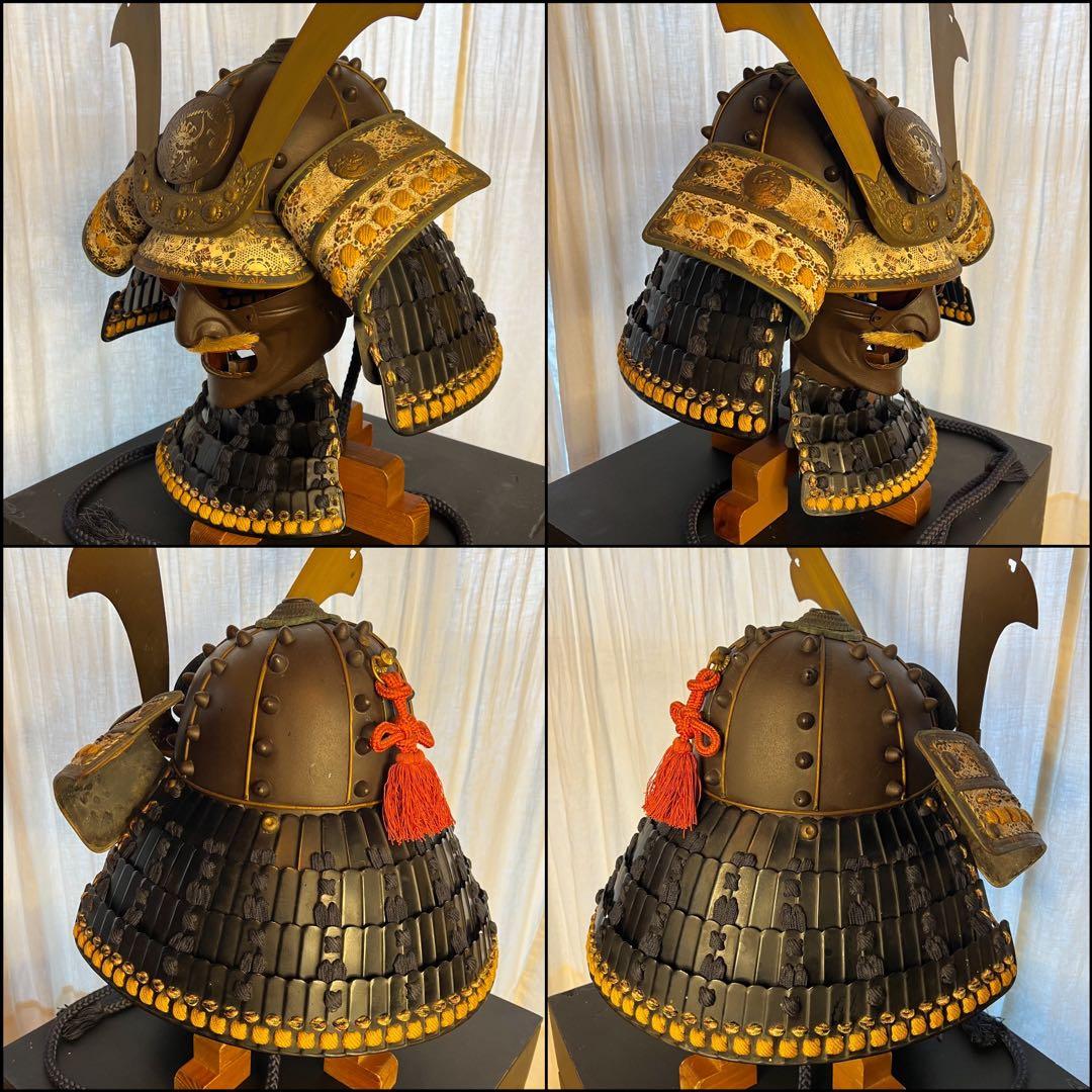 超美品！『薩摩国住光忍十一代作』日本 甲冑 錆胴鉄錆鋲当世具足『鎧 一式』等身大