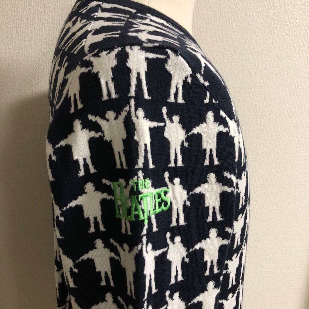 アドミラルゴルフ ビートルズ コラボ ニット ブラック 総柄 Lサイズ