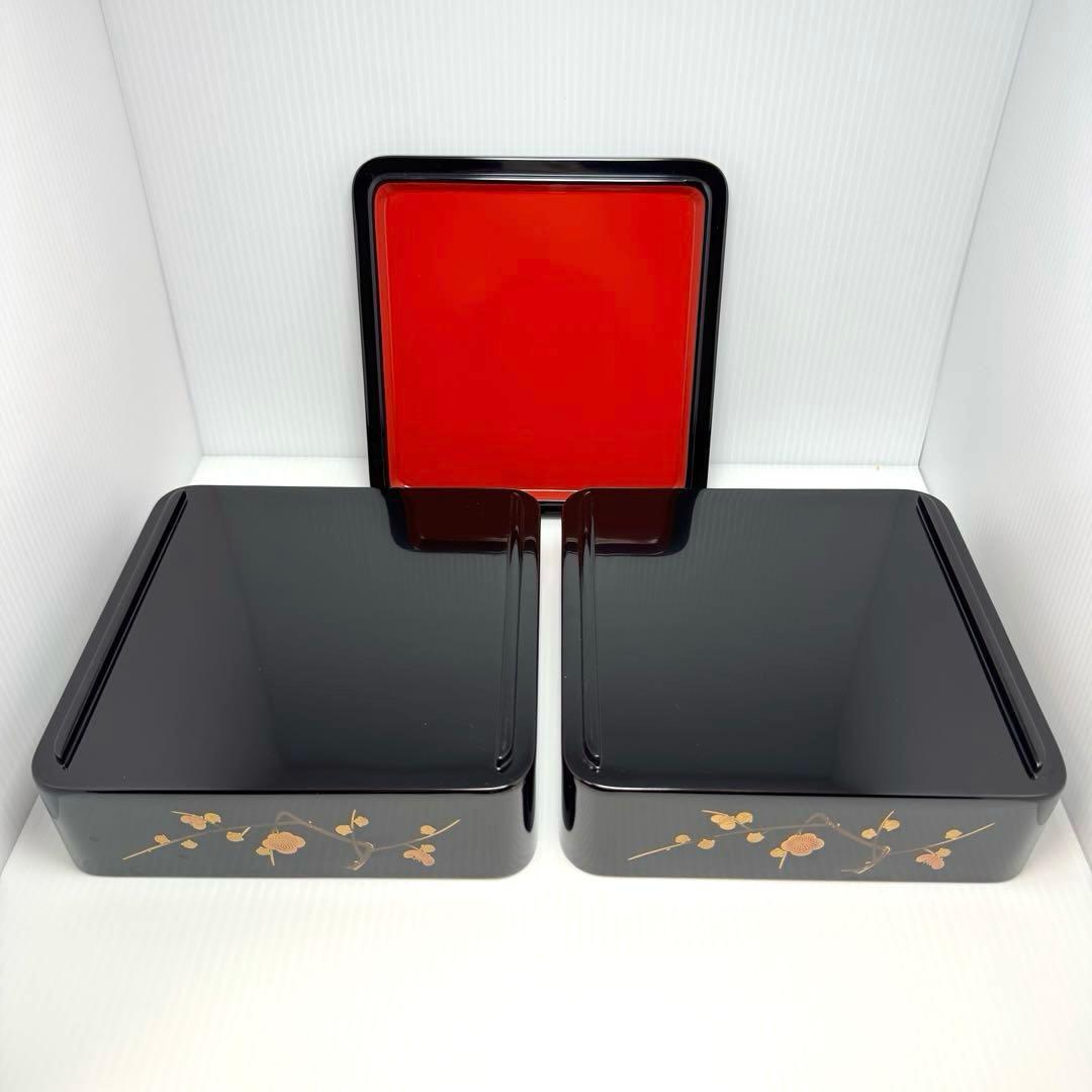 新品 輪島塗 重箱 四段重 二段重 おせち 共箱 漆器 漆 輪島漆器 和柄 花柄