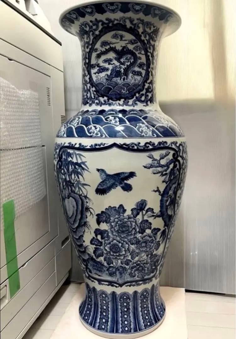 中国 大清康熙年製 青花 大壺　陶芸古美術 瓶。