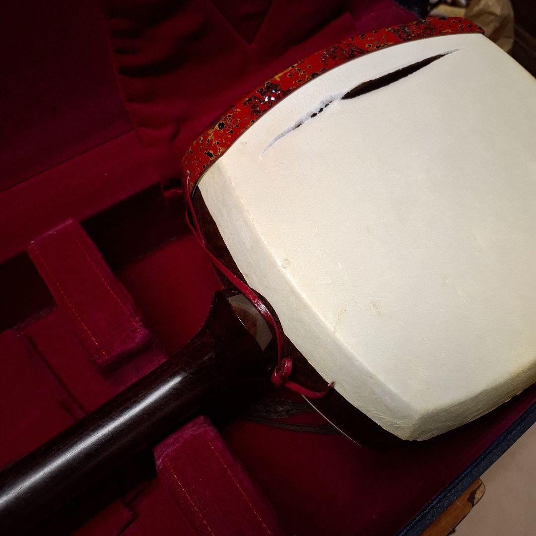 く*ら様 津軽三味線本体 3弦 赤い模様