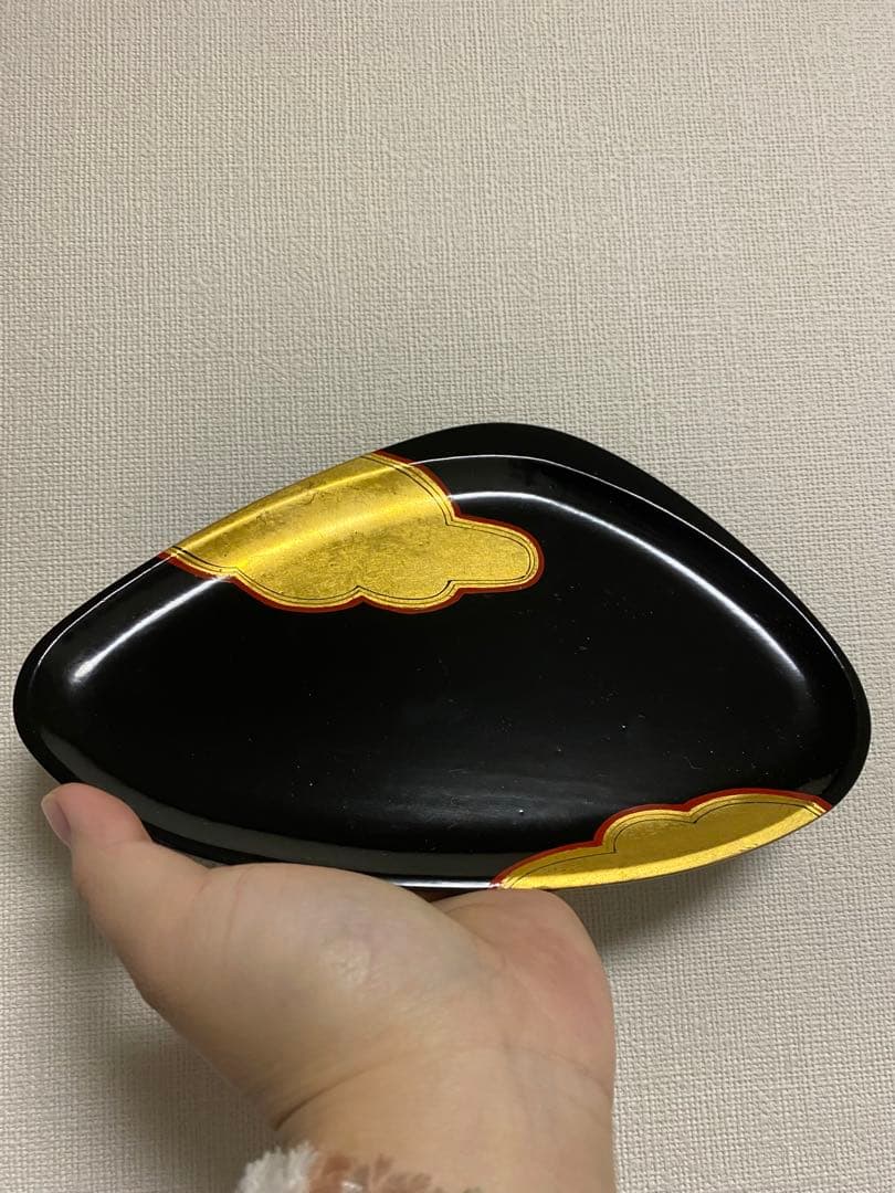 平安象彦 源氏雲 蛤形 銘々皿 5枚揃い 菓子盆 お盆