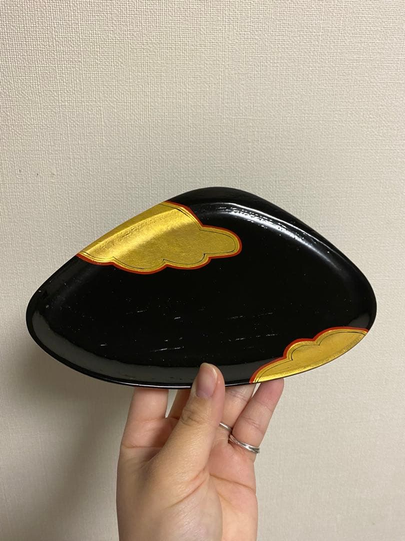 平安象彦 源氏雲 蛤形 銘々皿 5枚揃い 菓子盆 お盆