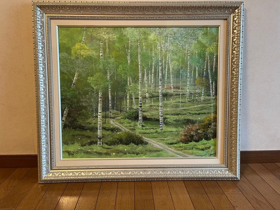 F20　早瀬遼　油彩　白樺林