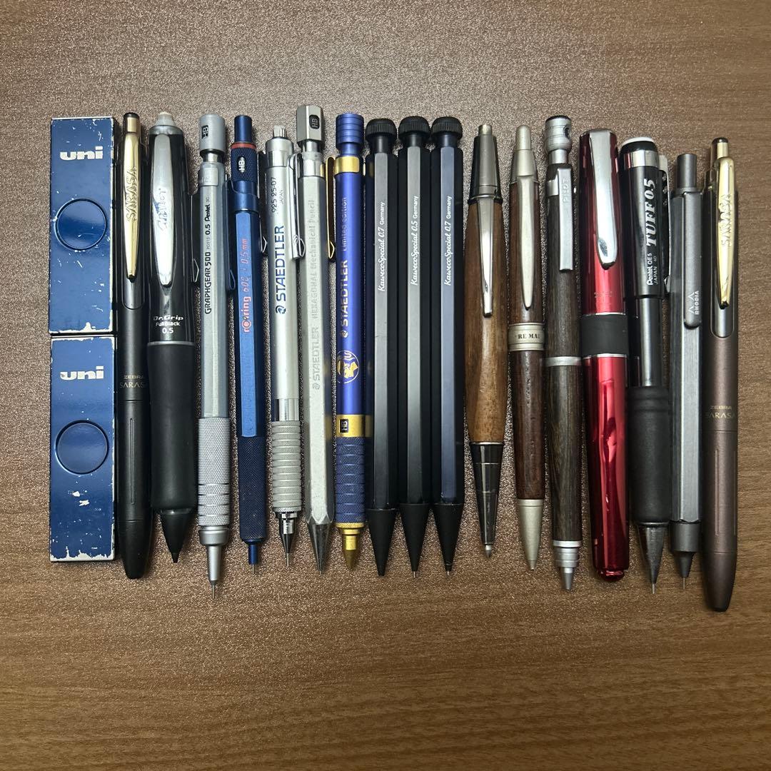 文房具セットまとめ売りカブェコステッドラー木軸ロットリングぺんてるケースバラ売り