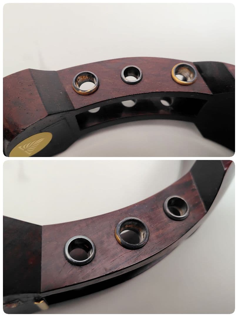 C059 【中古】三味線（子持ち綾杉／金細／二本溝）ケース・付属あり／修理前提