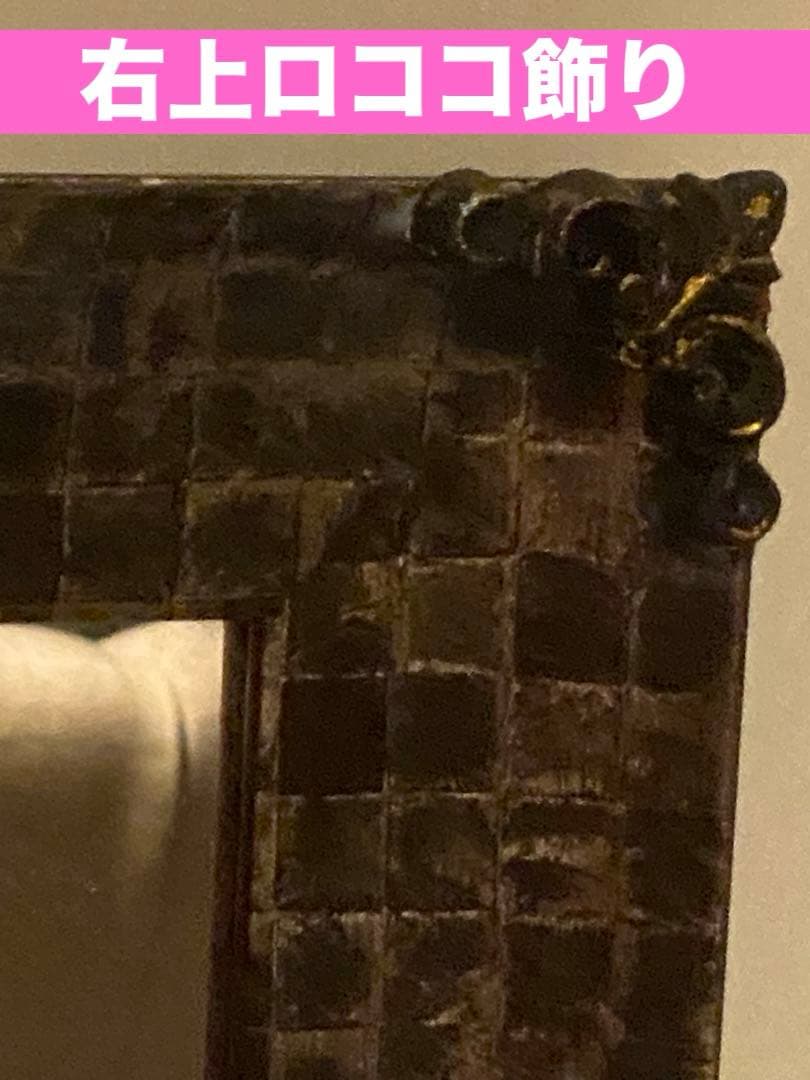 １点物♦️高級モザイクミラーベース♦️ゴシック 堕天使♦️ブラック＆金♦️アシンメトリー