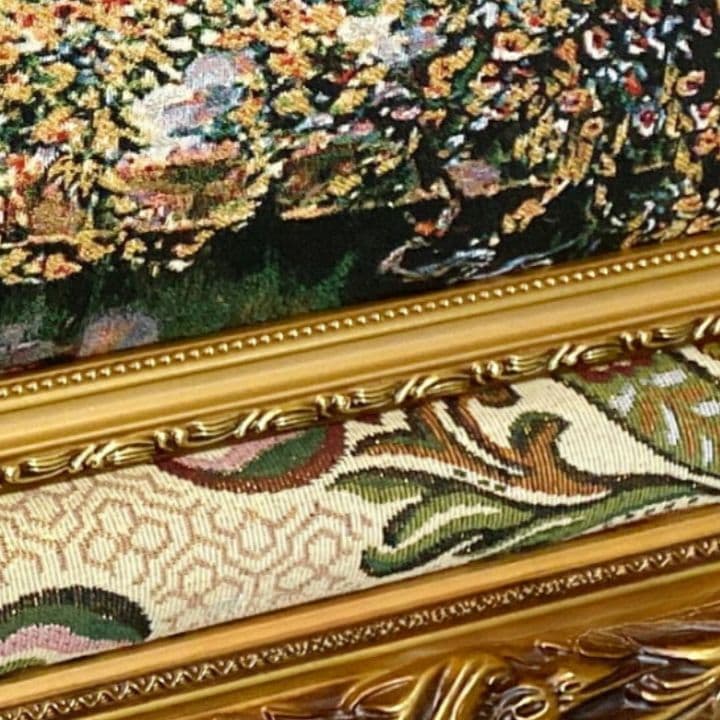 絵画　風景画　フランス・ゴブラン織り使用　良質キャンバス　豪華　金枠　額絵