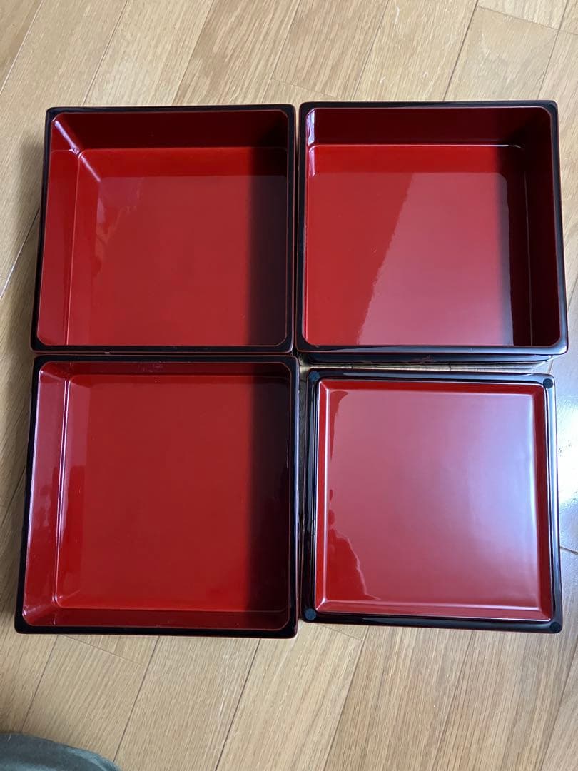 重箱　今津塗　南天　6.5寸