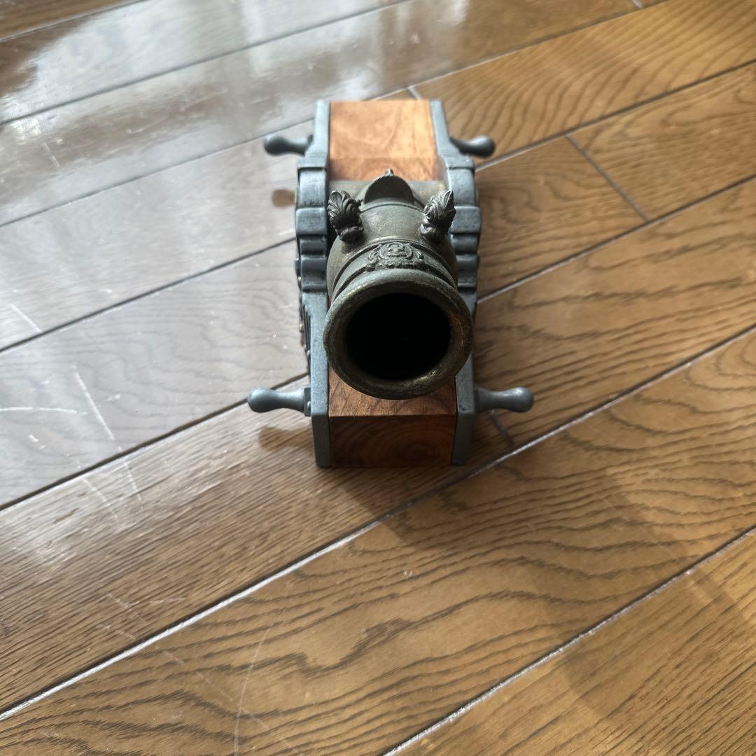 砲形インテリア置物 木製と金属製