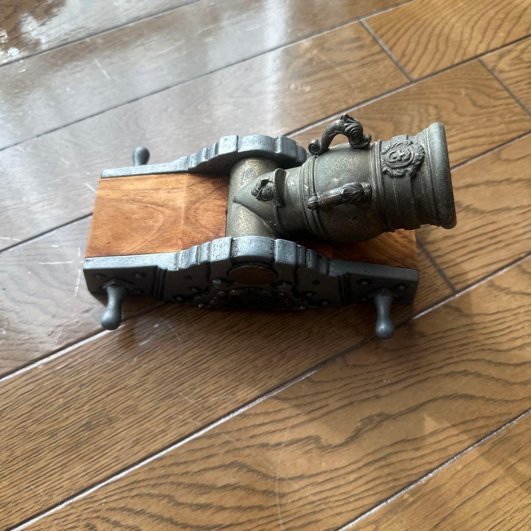 砲形インテリア置物 木製と金属製