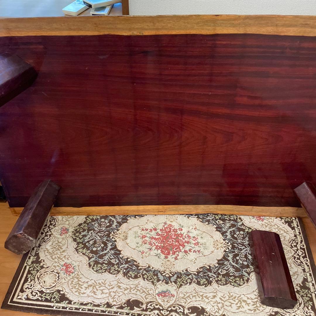 自然木のダークブラウン座卓　一枚板