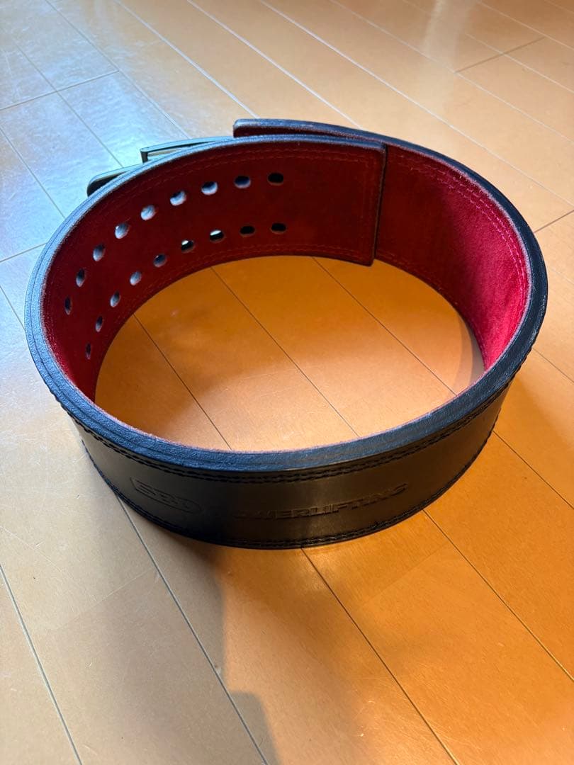 SBD トレーニングパワーベルト 黒/赤　Mサイズ10mm