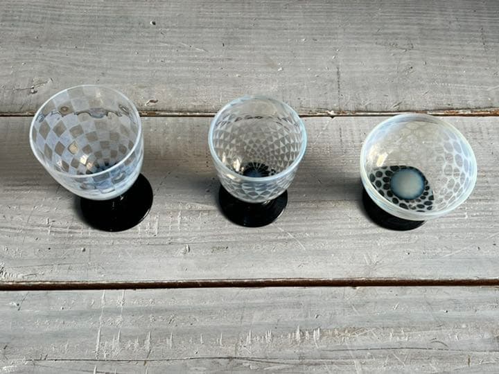 明治 大正 ビンテージグラス 硝子 3個セット