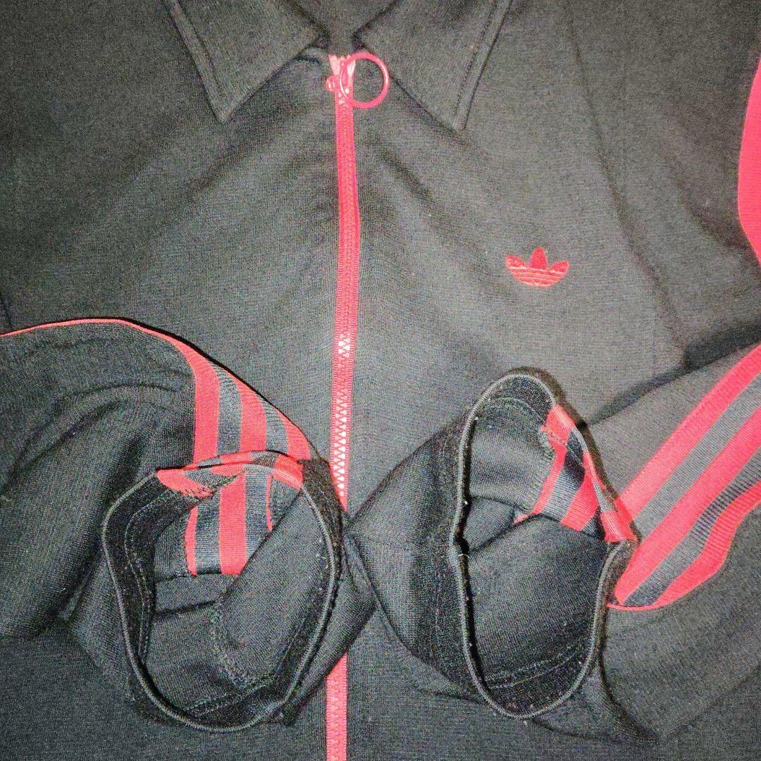 ち*け様 adidas originals ジャージ上下 セットアップ 黒/赤