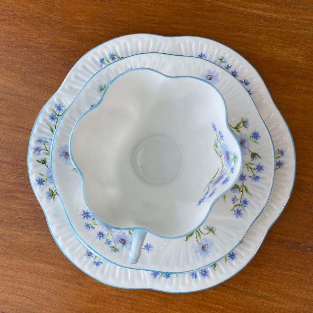 シェリー　ブルーロック　カップ　ソーサー　プレート2枚　カルテット