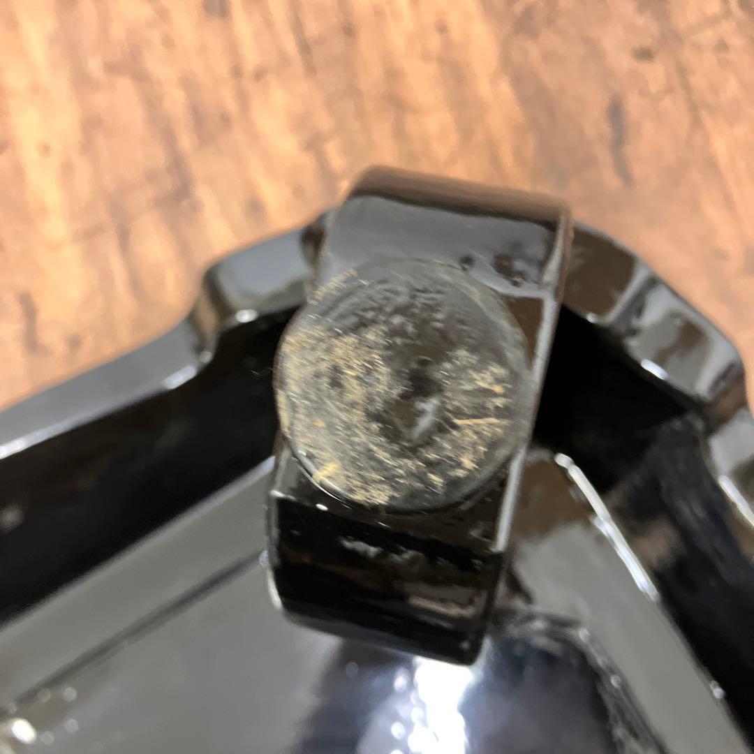 B-3 中国骨董 花台 ミニテーブル 飾り台 黒漆 風景画 絵柄 螺鈿細工 盆栽