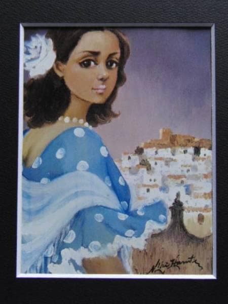 春田　美樹、ニーニャ　アンダルーサ、希少な画集より、新品高級額装付