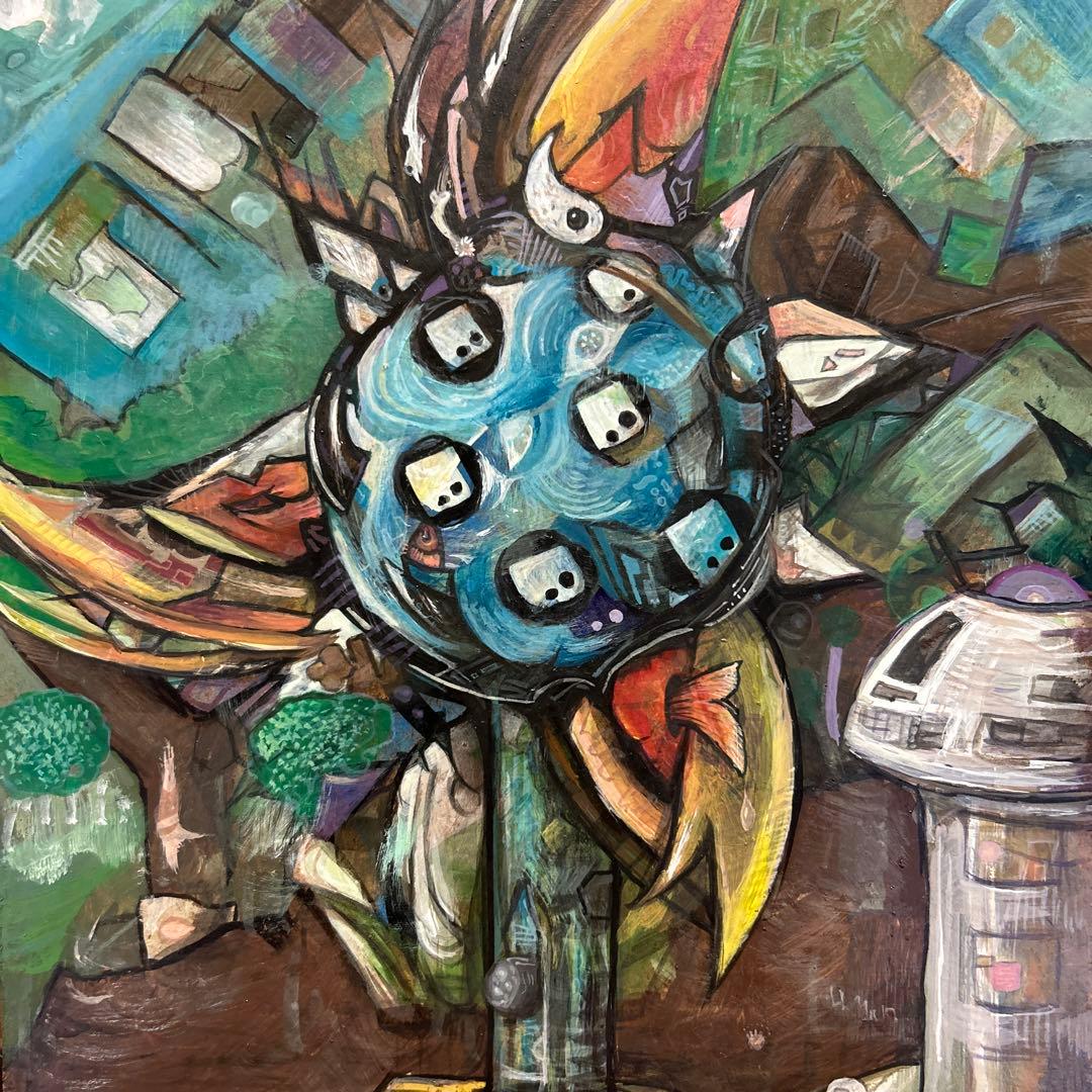 供給システム　アクリル画　原画