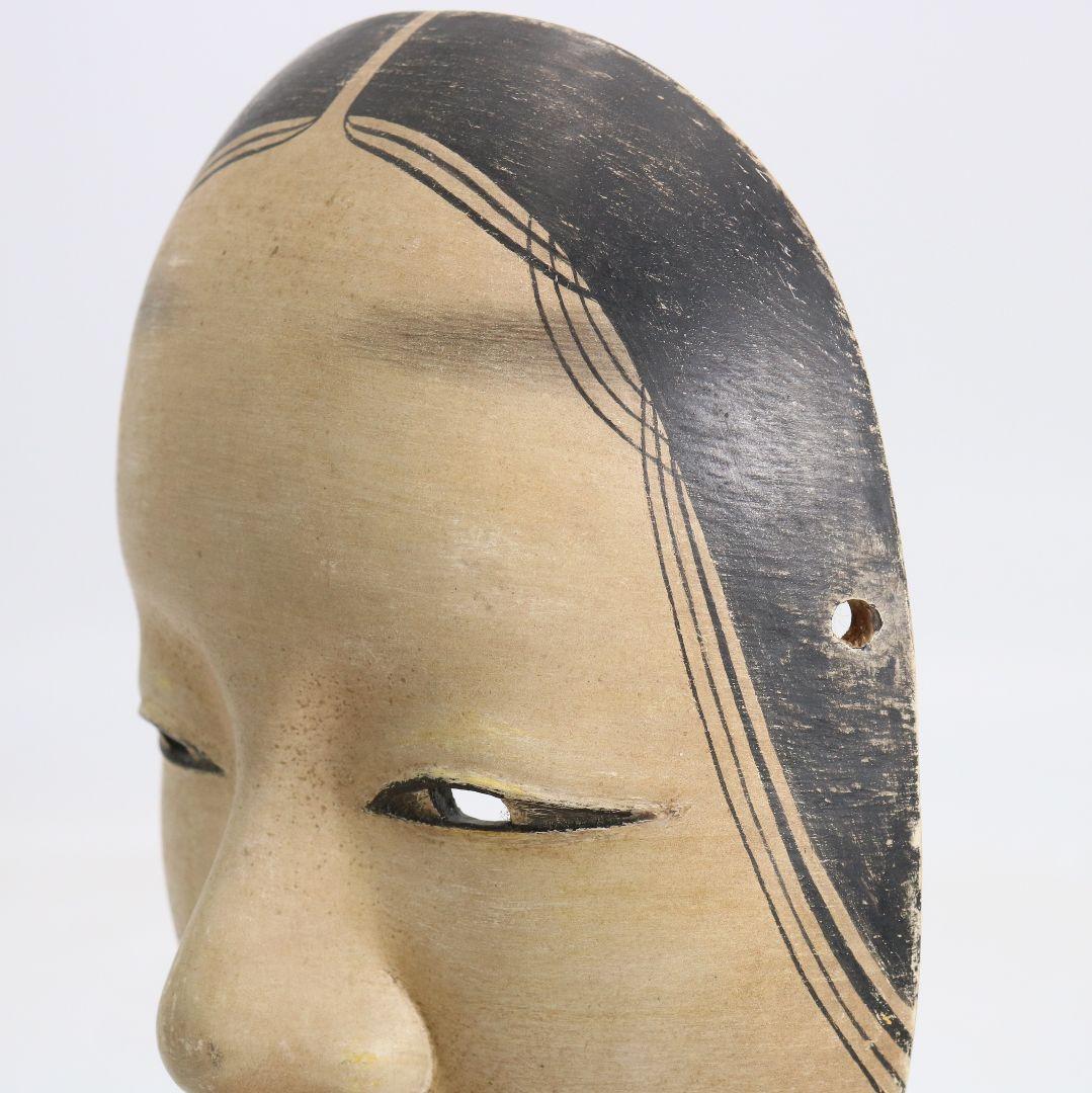 能面 若女 彩色木彫　AC1020