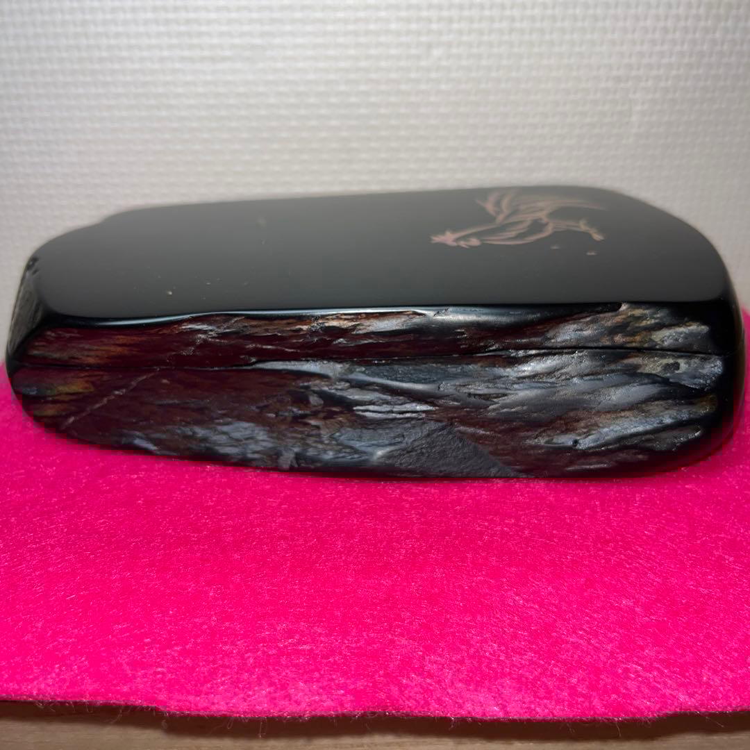 ⭕️超　希少　鍋倉漆象嵌硯　軍鶏を象嵌　女性好み作品　手間かかる