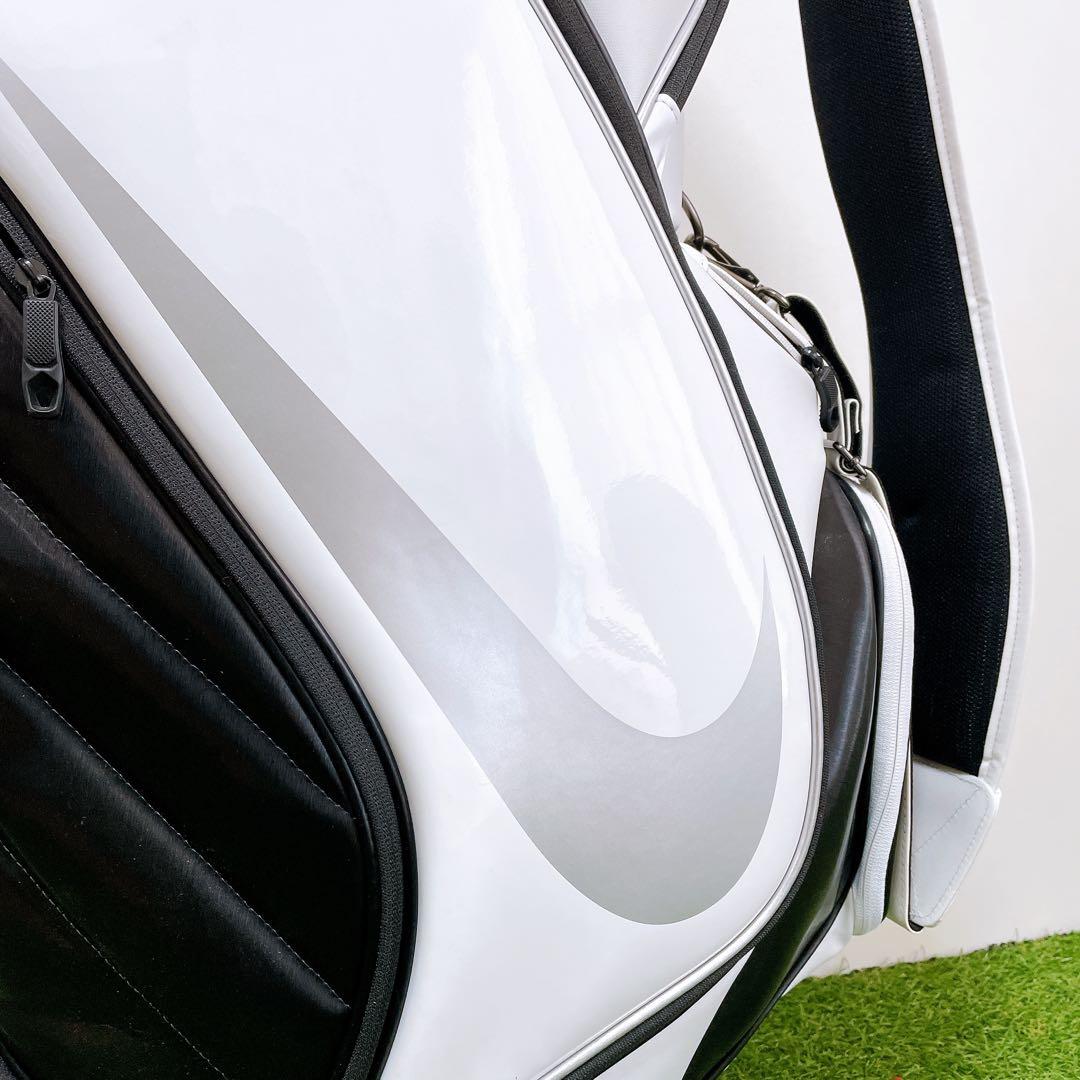 美品　NIKE キャディバック　ホワイト　エナメル　GF3006 9型　黒