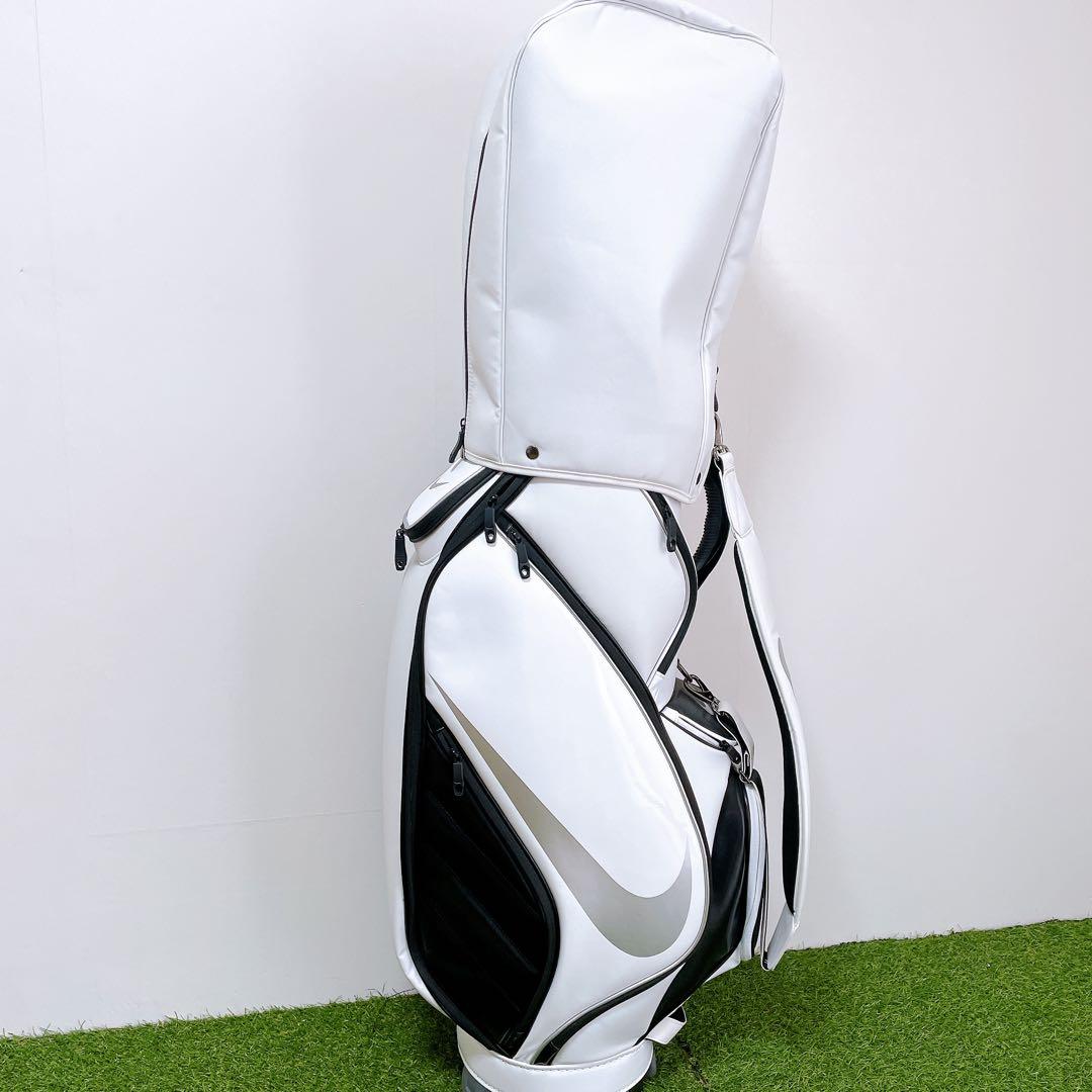 美品　NIKE キャディバック　ホワイト　エナメル　GF3006 9型　黒