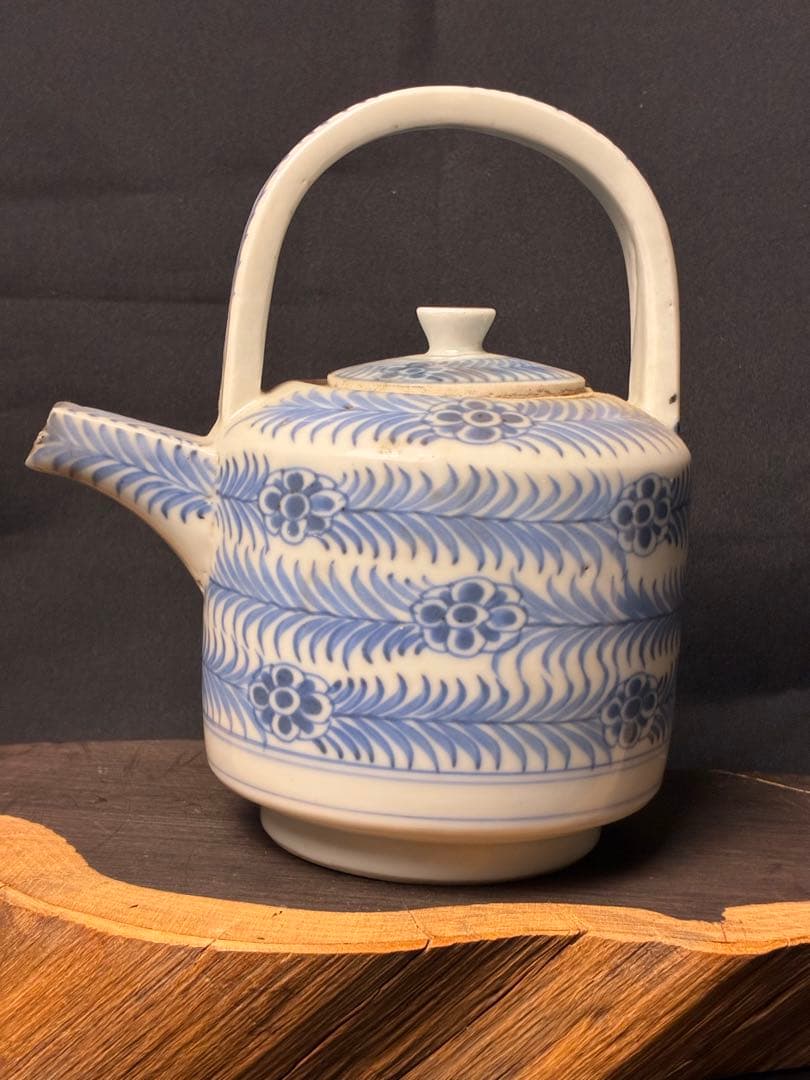 染付 花唐草 水注 水次 煎茶道具 A-25