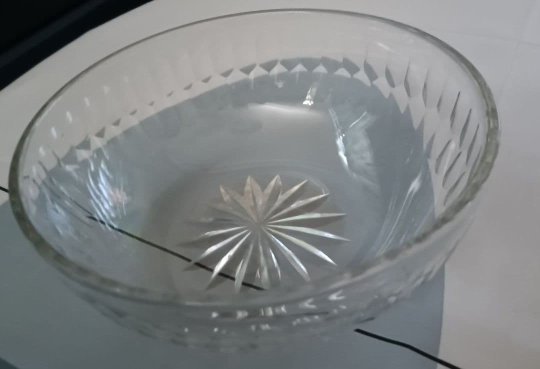 【明治期　アンティーク　クリスタルガラス】ボウル　インテリア　置物
