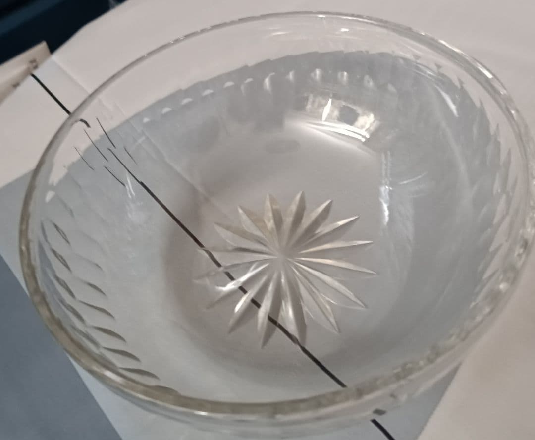 【明治期　アンティーク　クリスタルガラス】ボウル　インテリア　置物