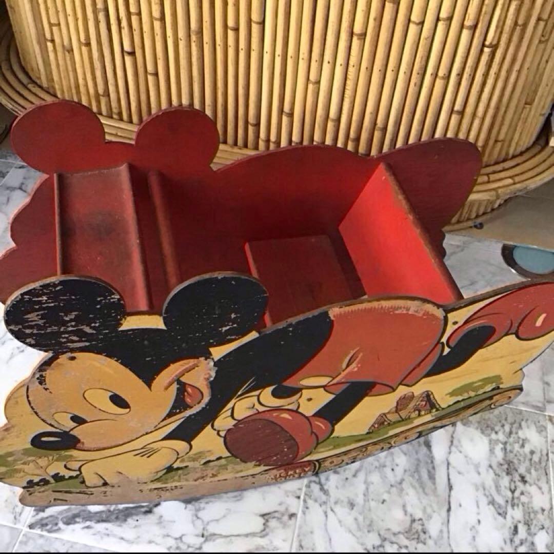ミッキーマウス W.D.P. ビンテージ 子供用木製ロッキング 特大サイズ