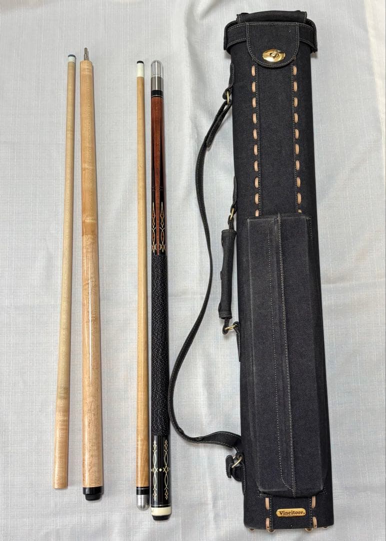 ビリヤードキュー 2本 ケース付き