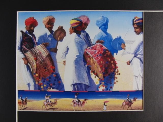 貴嶋ユミ　「らくだまつり」、希少画集より、状態良好、新品高級額装付