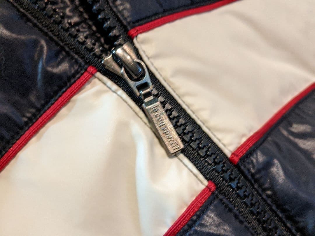 ルコック　ゴルフ　ダウンベスト　ナイロン　ウェア　デサント　アウター　紺　防寒