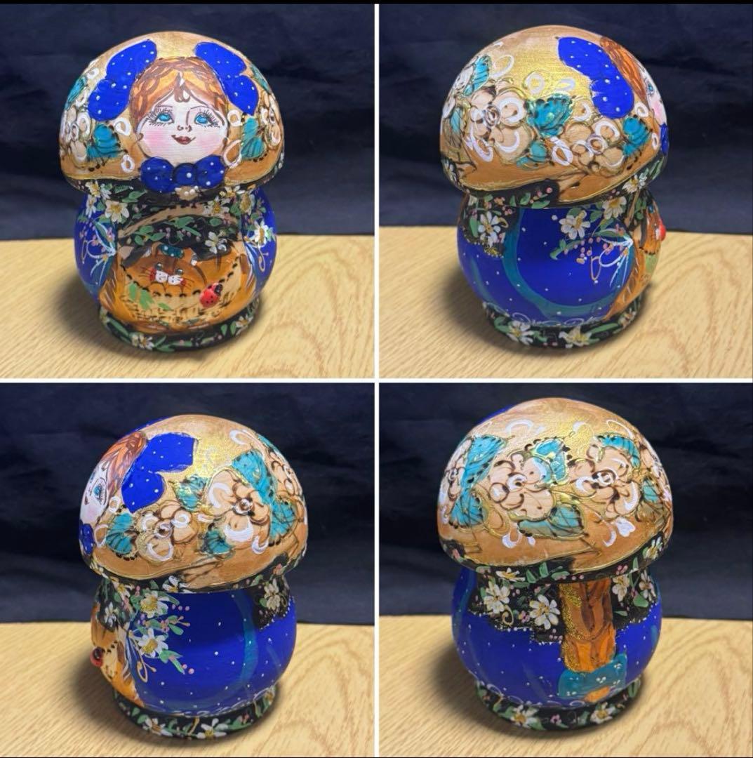 セール❗️ロシア　イリーナ・ママエヴァ作品　キノコ型マトリョーシカ5組