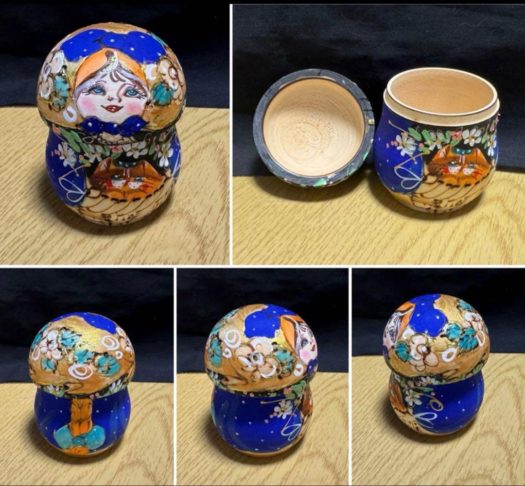 セール❗️ロシア　イリーナ・ママエヴァ作品　キノコ型マトリョーシカ5組