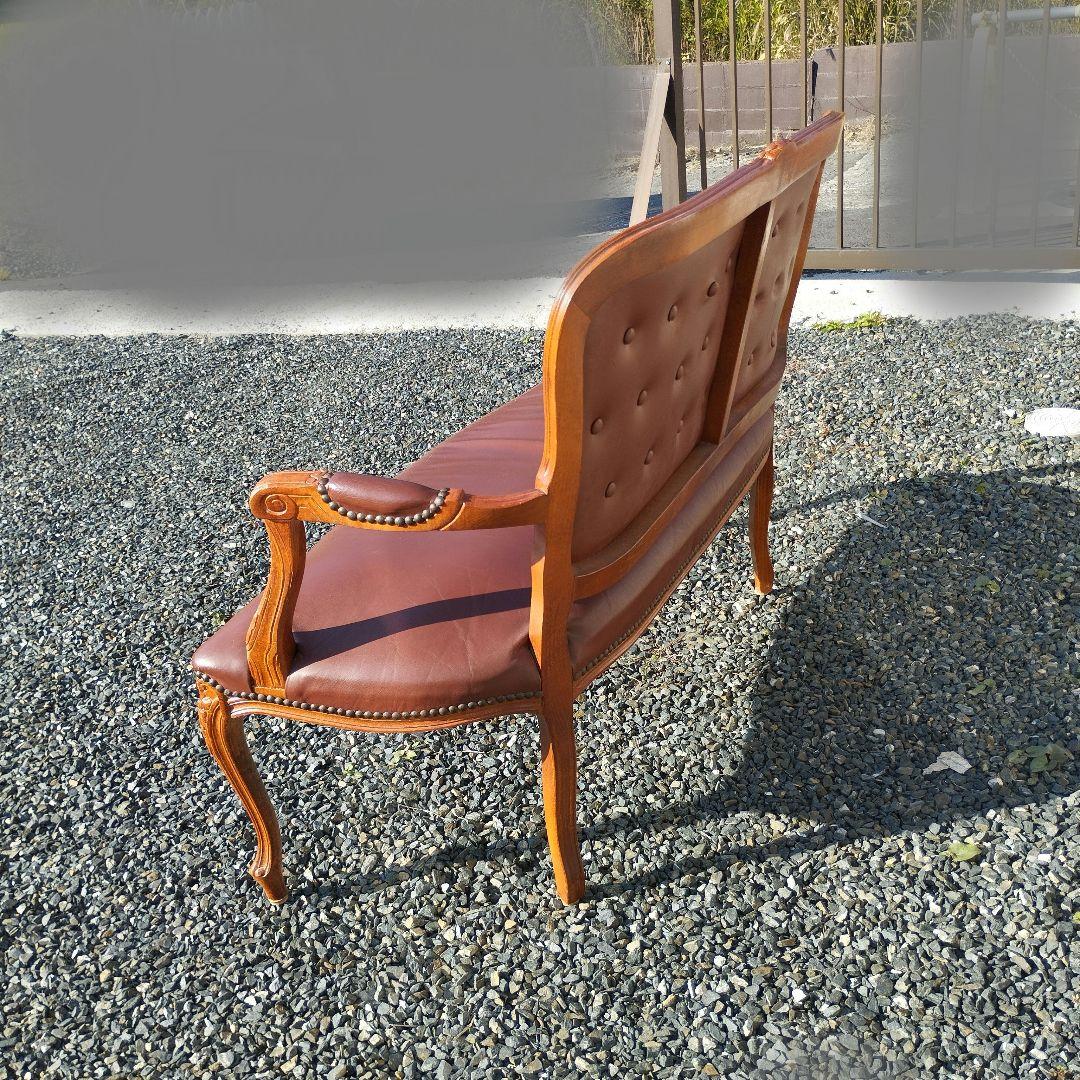 ロココ調　猫脚　二人掛けソファ