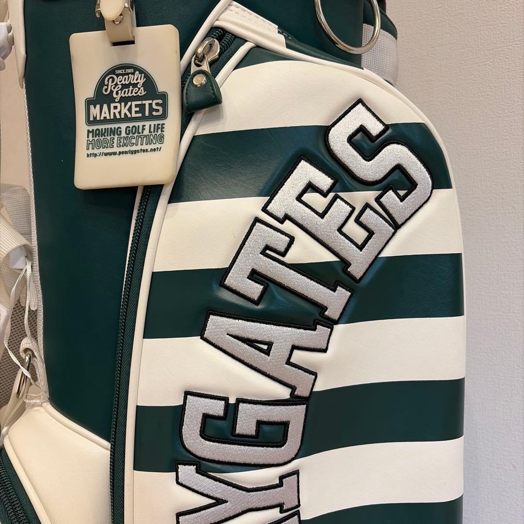 パーリーゲイツ　マーケット　ボーダー　グリーン　スタンドキャディバッグ