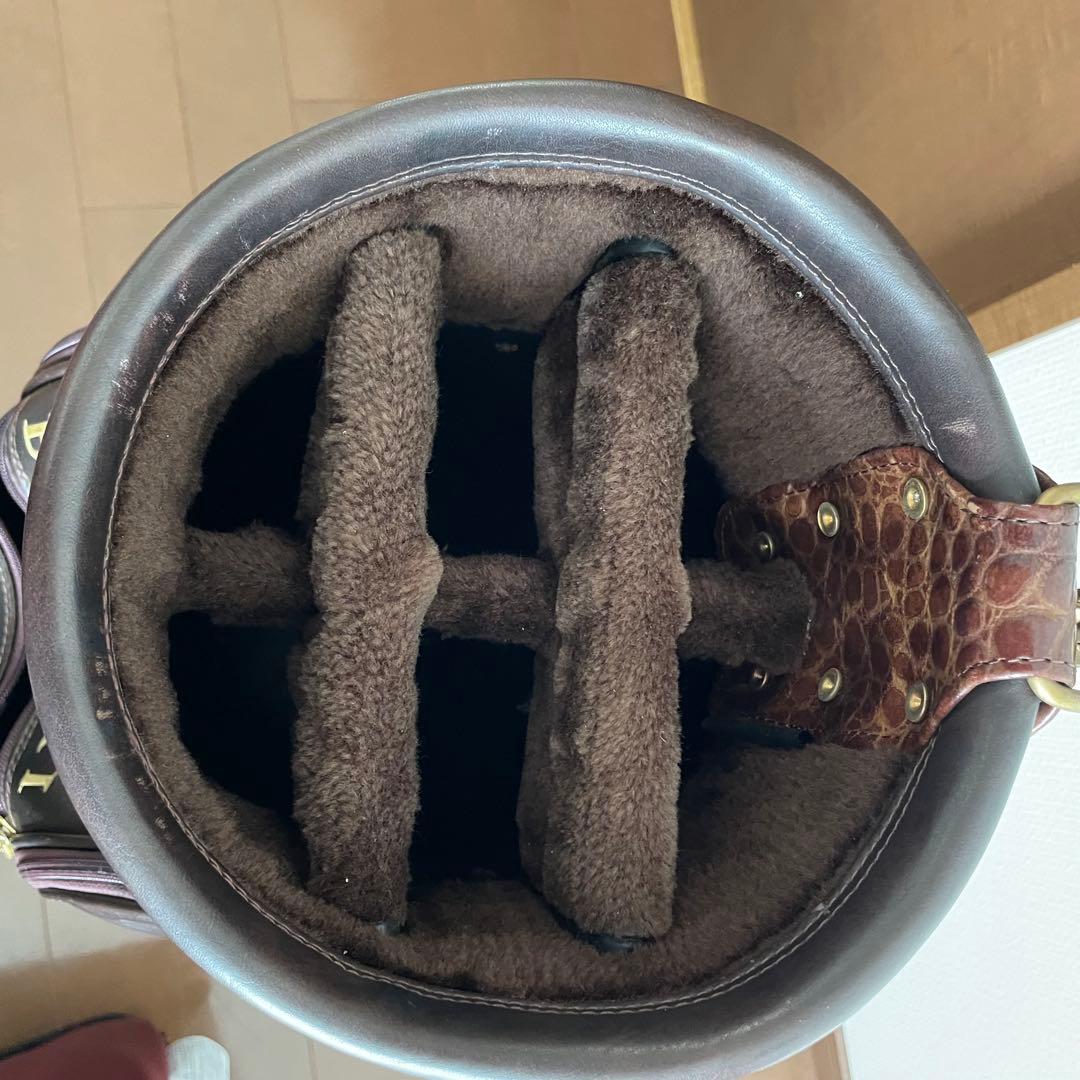 美品‼️希少人気！ブルガリ キャディーバッグ クロコ型押し ブラウン×ゴールド