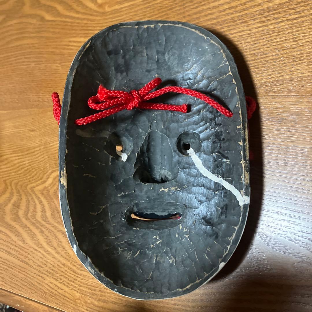 お面　能面　木彫り　増女