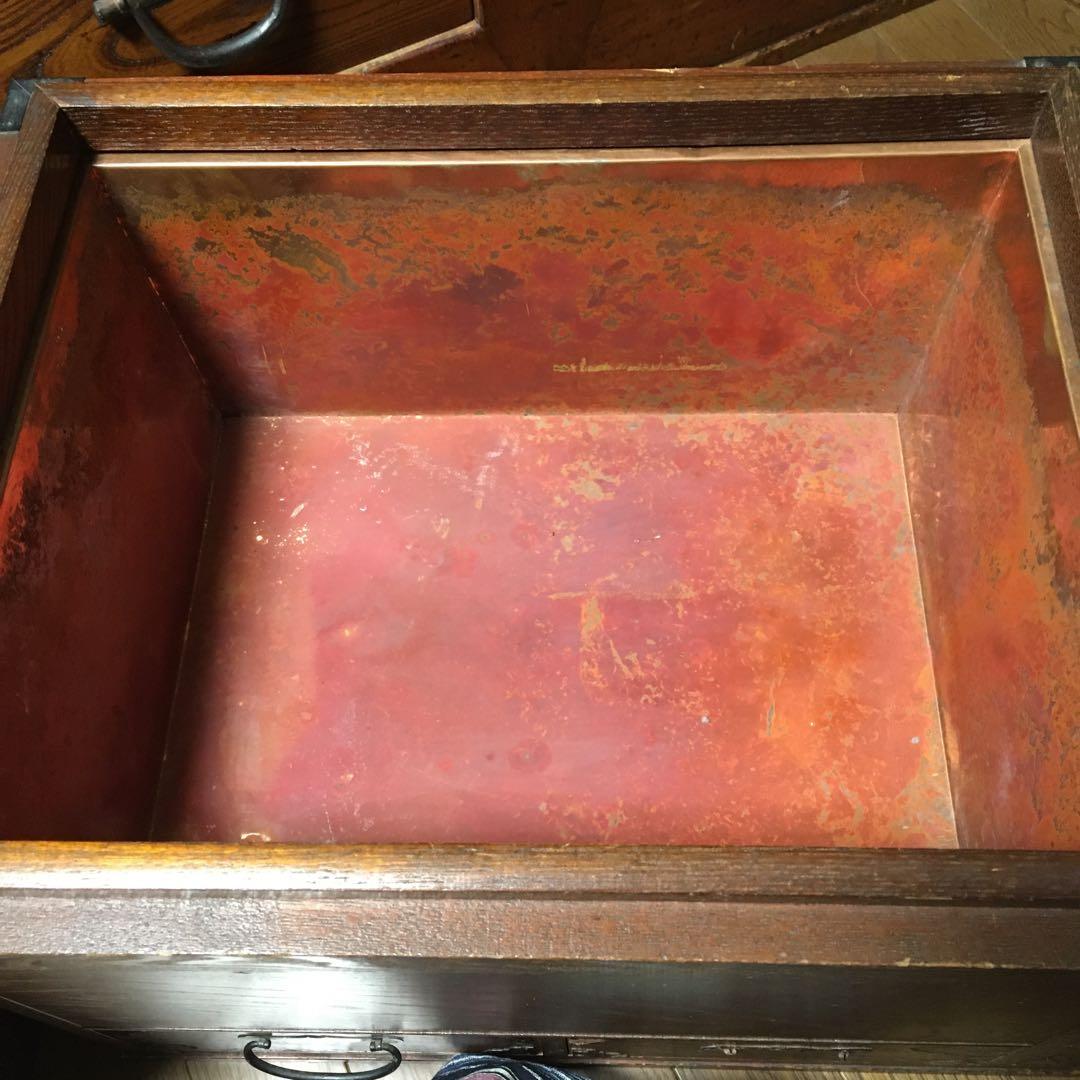 木製長火鉢　角火鉢　古道具 アンティーク　囲炉裏　送料込み