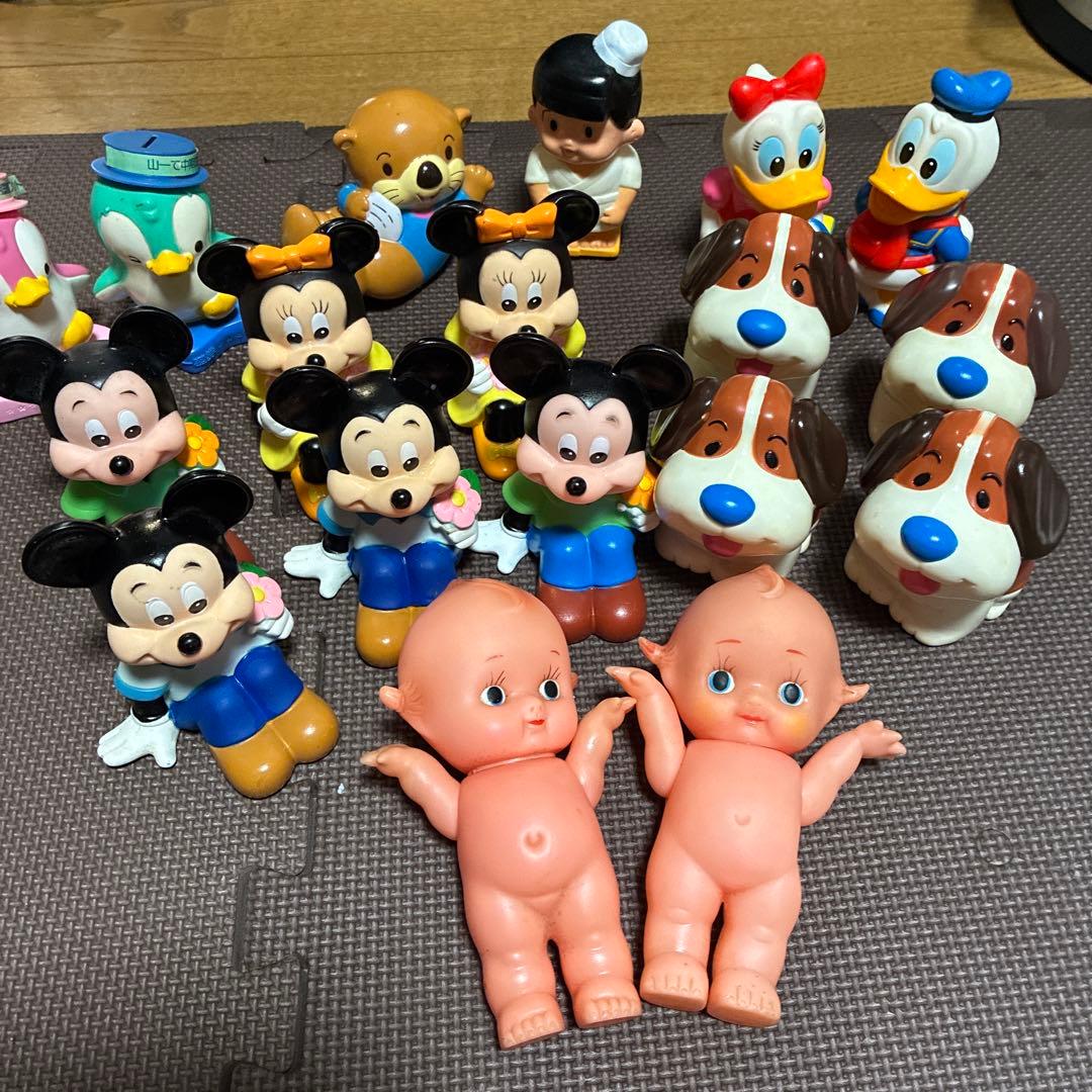 超希少ディズニーレトロ　ソフビ貯金箱ミッキーマウスキューピー山一三菱ワリコー三洋